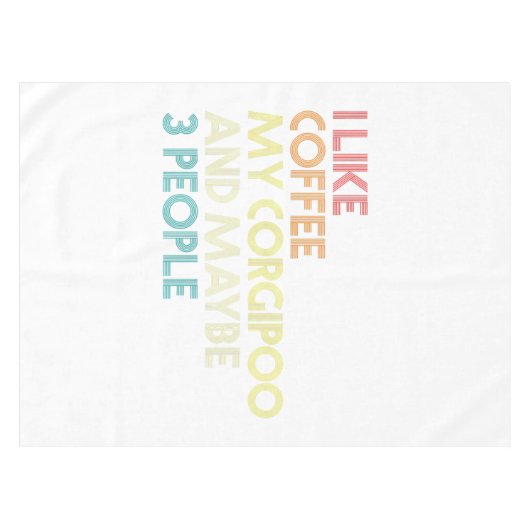 コージプー犬のオーナーギフトコーヒー愛おもしろい好ヴィンテージ テーブルクロス (正面(横))