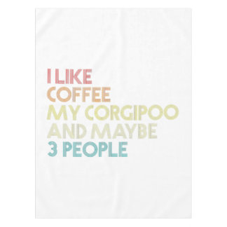 コージプー犬のオーナーギフトコーヒー愛おもしろい好ヴィンテージ テーブルクロス