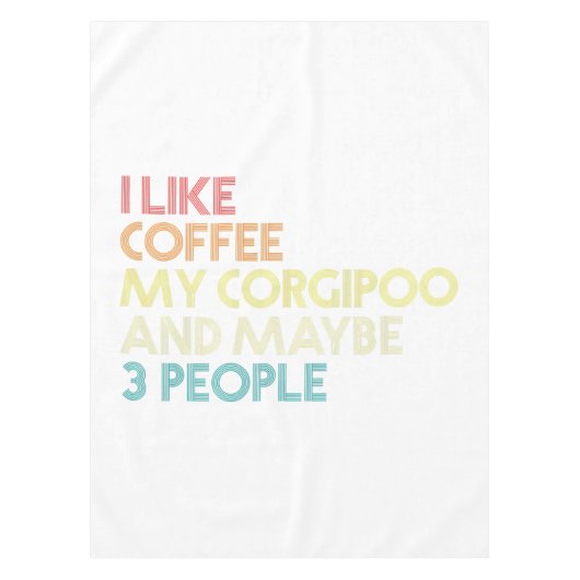 コージプー犬のオーナーギフトコーヒー愛おもしろい好ヴィンテージ テーブルクロス (正面)