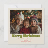 コージーお洒落フォトクリスマスホリデーヴィンテージ シーズンカード (正面)