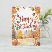 コージーお洒落フォレストオータム秋ハッピーバースデー カード (スタンド正面)