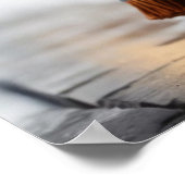 コージーお洒落ペンギンスノーウィー冬 ポスター (角)