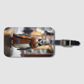 コージーお洒落ペンギンスノーウィー冬 ラゲッジタグ (正面横)