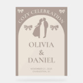 コージーお祝い | ミニマル秋の結婚式 アクリルサイン (正面)