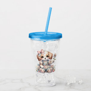 コージーかわいいコテージコーレファームコアパピースタイル アクリルタンブラー