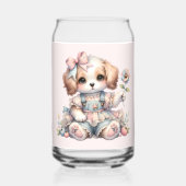 コージーかわいいコテージコーレファームコアパピースタイル ガラス缶 (裏面)