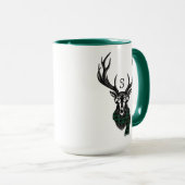 コージーと暖かい | グリーンバッファロープレイドディアモノグラム マグカップ (正面右)