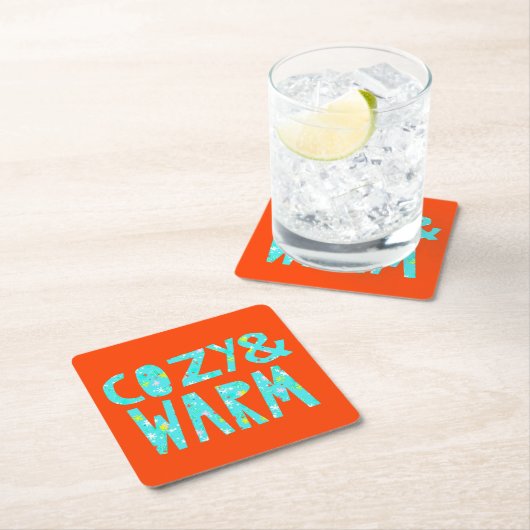 コージーと暖かい スクエアペーパーコースター (インサイチュ)