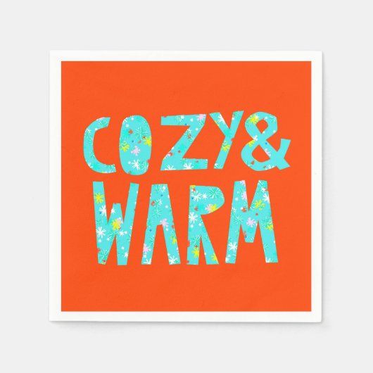 コージーと暖かい スタンダードカクテルナプキン (正面)