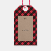 コージーと暖かい | Red Buffalo Plaidトナカイ・モノグラム ギフトタグ (裏面)