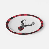 コージーと暖かい | Red Buffalo Plaidトナカイ・モノグラム ペーパープレート (アングル)