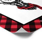 コージーと暖かい | Red Buffalo Plaidトナカイ・モノグラム ポスター (角)