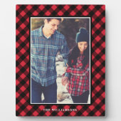 コージーと暖かい | Red Buffalo Plaid Familyフォトフレーム フォトプラーク (正面)
