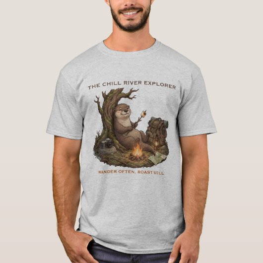 コージーなカワウソの冒険ギア 旅行 Tシャツ (正面)