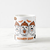 コージーな秋のコーヒーゴースト - ハロウィン モーフィングマグカップ (中央)