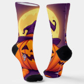 コージーな魔女のコーヒーソックス – かわいいハロウィンマジック ソックス (傾斜あり)