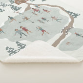 コージーアイススケートで滑るリンクウィンターイラストレーション シェルパブランケット (3/4)