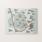 コージーアイススケートで滑るリンクウィンターイラストレーション ジグソーパズル (横)