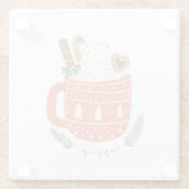 コージーアップホットココアマグクリスマスホリデー ガラスコースター (裏面)