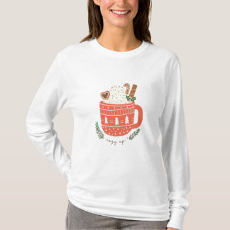 コージーアップホットココアマグクリスマスホリデー Tシャツ