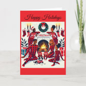 コージーアフリカンアメリカンファミリーホリデーカード カード (正面)