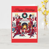 コージーアフリカンアメリカンファミリーホリデーカード カード (黄色い花)