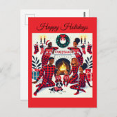 コージーアフリカンアメリカンファミリーホリデー ポストカード (正面/裏面)