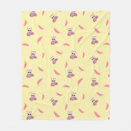 コージーイエローベビーブランケットとフール&フェザー フリースブランケット