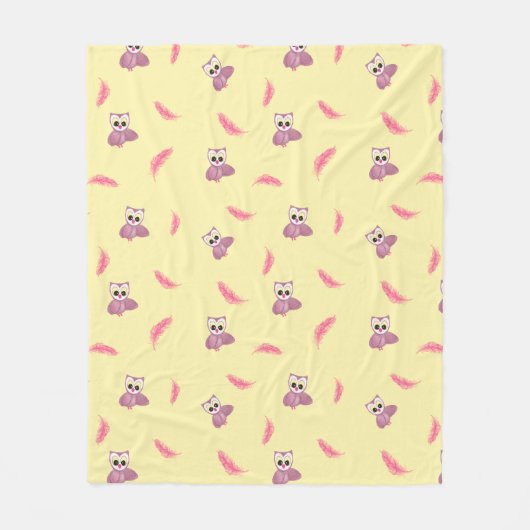 コージーイエローベビーブランケットとフール&フェザー フリースブランケット (正面)