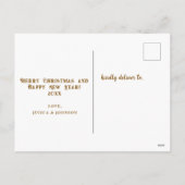 コージーウィンターキャビン&雪だるま | 水彩クリスマス シーズンポストカード (裏面)