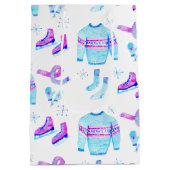 コージーウィンターギアアイススケートで滑るホリデイ ミディアムペーパーバッグ (裏面)