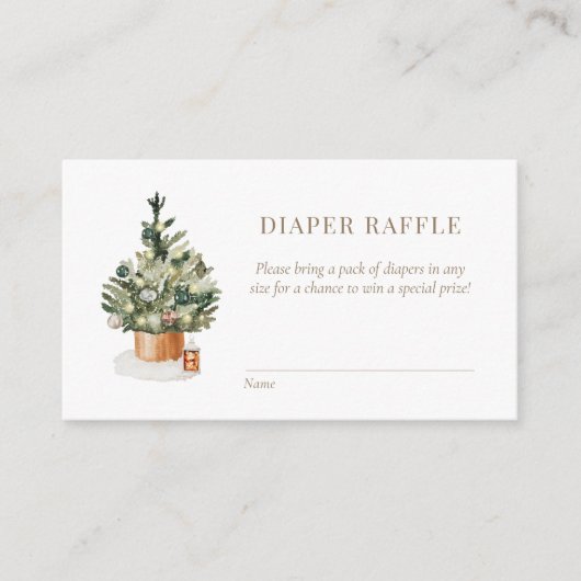 コージーウィンタークリスマスベビーおむつラッフル エンクロージャーカード (正面)