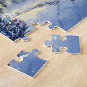 コージーウィンターコテージとクリスマスツリー ジグソーパズル (側面)