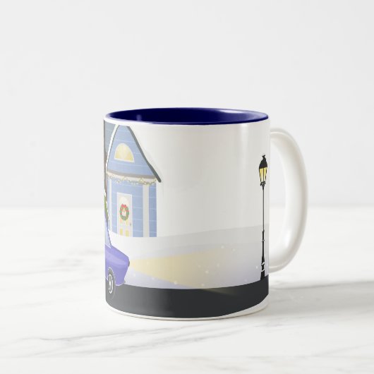 コージーウィンターナイトクリスマスビレッジ ツートーンマグカップ (正面右)