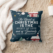 コージーウィンターナイトビレッジアンド雪だるま クッション (ブランケット)