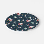 コージーウィンターナイトビレッジアンド雪だるま ペーパープレート (アングル)