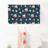 コージーウィンターナイトビレッジアンド雪だるま 横断幕 (インサイチュ)