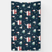 コージーウィンターナイトビレッジアンド雪だるま 横断幕 (縦)