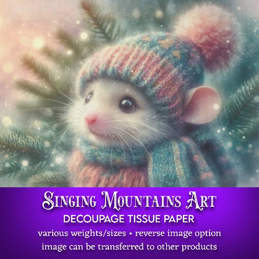 コージーウィンターハットデクページのホリデーマウス 薄葉紙