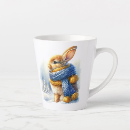 コージーウィンターバニーウサギ カフェラテマグ (右)
