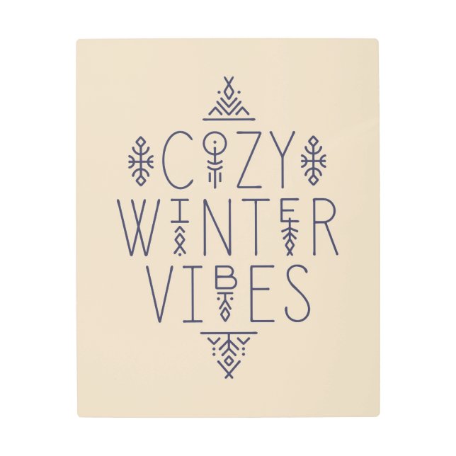 コージーウィンタービベスデザイン メタルプリント (正面)