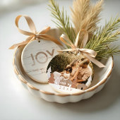 コージーウィンタービレッジウッドグレインホームファミリーフォト セラミックオーナメント