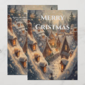 "コージーウィンタービレッジクリスマスフラット招待状" 招待状 (正面/裏面)