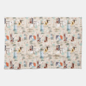 コージーウィンタービレッジシーンパターン キッチンタオル (横)