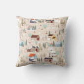 コージーウィンタービレッジシーンパターン クッション (裏面)