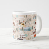 コージーウィンタービレッジシーンパターン ジャンボコーヒーマグカップ (正面右)