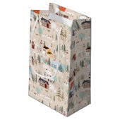 コージーウィンタービレッジシーンパターン スモールペーパーバッグ (裏面アングル)