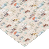 コージーウィンタービレッジシーンパターン テーブルクロス (アングル)