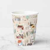 コージーウィンタービレッジシーンパターン 紙コップ (左)