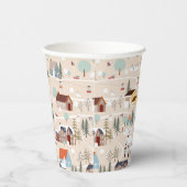 コージーウィンタービレッジシーンパターン 紙コップ (右)